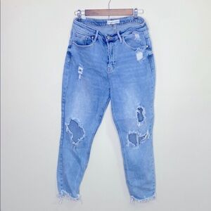 Almost Famous Light Blue Distressed Boyfriend Jeans